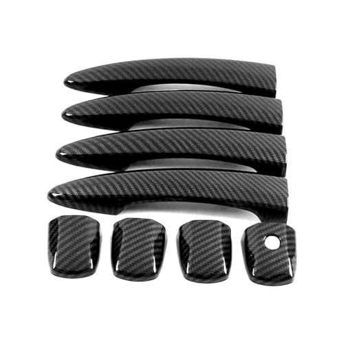 LOCKMEIHUA Türgriffabdeckung Für N&issan Für Sentra Sylphy 2020 2021 2025 Glänzend Schwarz Carbon Faser Türgriff Abdeckung Trim Chrom Silber Auto Dekoration Styling (3 Carbon Fiber) von LOCKMEIHUA
