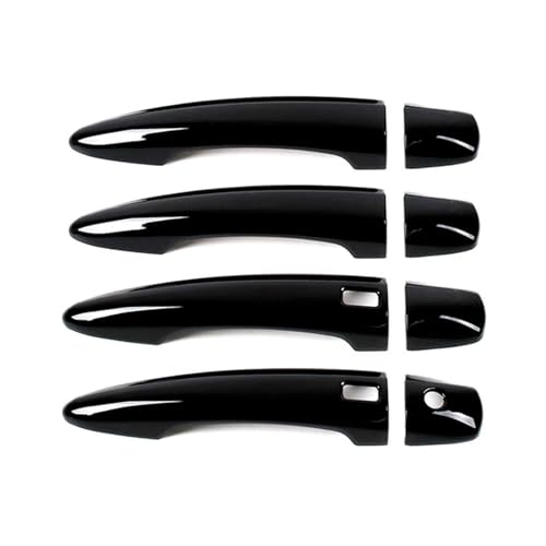 LOCKMEIHUA Türgriffabdeckung Für N&issan Für Sentra Sylphy 2020 2021 2025 Glänzend Schwarz Carbon Faser Türgriff Abdeckung Trim Chrom Silber Auto Dekoration Styling (6 Glossy Black) von LOCKMEIHUA