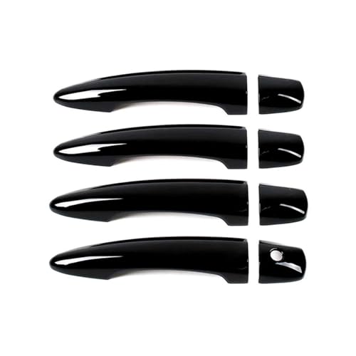 LOCKMEIHUA Türgriffabdeckung Für N&issan Für Sentra Sylphy 2020 2021 2025 Glänzend Schwarz Carbon Faser Türgriff Abdeckung Trim Chrom Silber Auto Dekoration Styling (8 Glossy Black) von LOCKMEIHUA