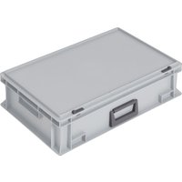 Ku.-Koffer L600xB400xH163mm pp 1 Griff Schiebeverschluss grau 33l von LOCKWEILER