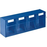 [NEUWERTIG] B-Ware Lockweiler Klarsichtmagazin Aufbewahrungsbox Blau 4x Kunststoff B600x T168x H207mm von LOCKWEILER