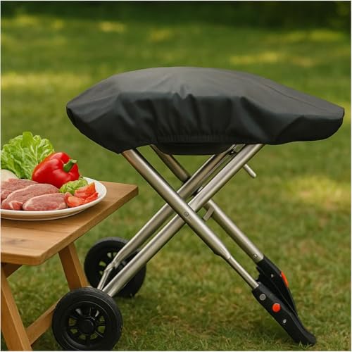 Cargo Protector Grill Cover for Weber 9010001 Traveler - Heavy Duty 600D Waterproof BBQ Protection Case, Outdoor Cooking Accessories Storage Organizer (Black) von LODMOD