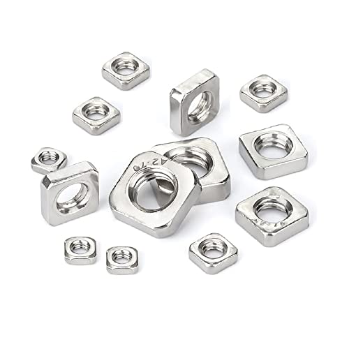 10–50 Stück Mutter M3 M4 M5 M6 M8 Vierkantmuttern aus Edelstahl 304 (Color : Staniless steel 304_M3 50pcs) von LOEASE