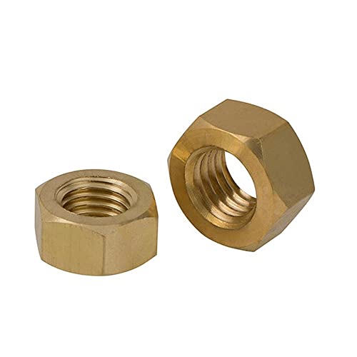 10 Stück/50 Stück Massivmessing Kupfer Sechskant Sechskantmutter für M2 M2,5 M3,5 M4 M5 M6 M8 M10 M12 M14 M16 M18 M20 M22 M24 Schraube Bolzen Metrisches Gewinde (Color : M2 x50pcs) von LOEASE