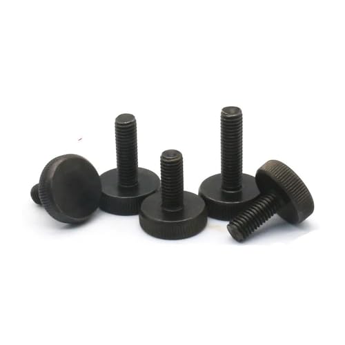 LOEASE 10 Stück M3 M4 Flachkopf-Rändelschrauben aus schwarzem Kohlenstoffstahl, handfest anziehende Computerschrauben (Color : 30mm, Size : M3 10pcs) von LOEASE