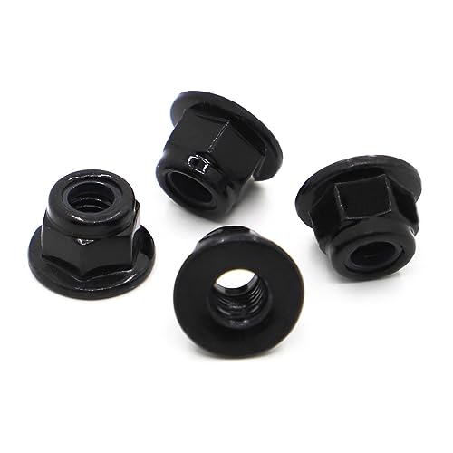 LOEASE 10 Stück schwarz verzinkter Kohlenstoffstahl Sechskant-Einsatz Flanschmutter M3 M4 M5 M6 M8 (Size : M5-20pcs) von LOEASE