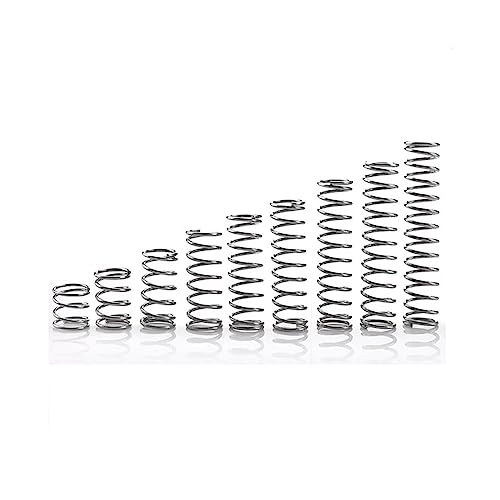LOEASE 100pcs winzige Kompressionsfedern, 304 Edelstahl Frühling Mini Größe Stift Frühling für DIY und Ersatz (Color : 100pcs, Size : 0.3mm*4mm*15mm) von LOEASE