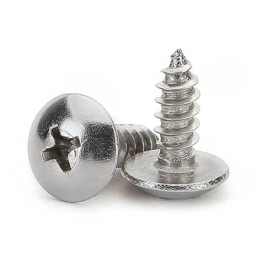 LOEASE 20/50 Stück M3 M4 304 Edelstahl Truss Head Selbstschneidende Pilzkopf Holzschraube Großer Kopf (Color : 10mm, Size : M3-50PCS) von LOEASE