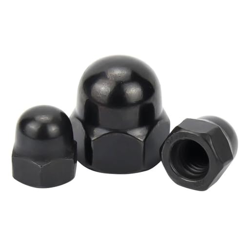 LOEASE 3/10/40 Stück 304 Stainless Steel Cap Nut M3 M4 M5 M6 M8 M10 M12 Black Carbon Steel Dome Nut Cover Cap on Nuts Hardware-Hutmuttern (Color : Carbon Steel, Size : M8(5pcs)) von LOEASE