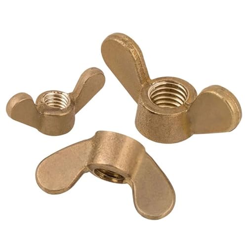 Flügelmuttern 5/10 Stück M3 M4 M5 M6 M8 M10 M12 Kupfer Flügelmutter Messing Schmetterlingsmutter handfester Schraubverschluss (Color : 10pcs, Size : M5) von LOEASE