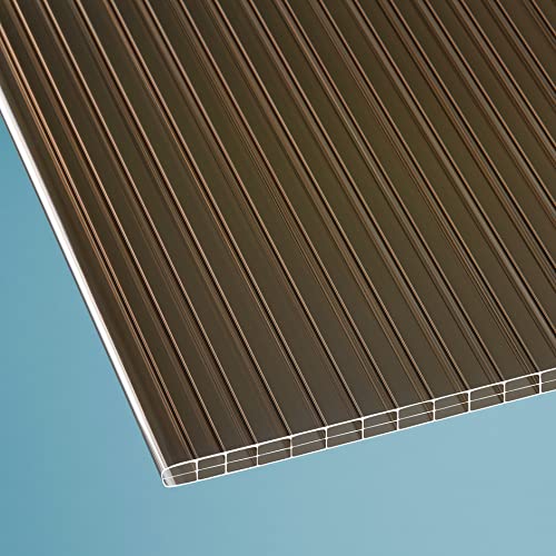 Löffert® 16mm Stegplatte 3-Fach | bronze, 980 x 2000 mm | Polycarbonat | Überdachung | ALLE Strukturen & Größen + ALU-Profile + Zubehör von Löffert