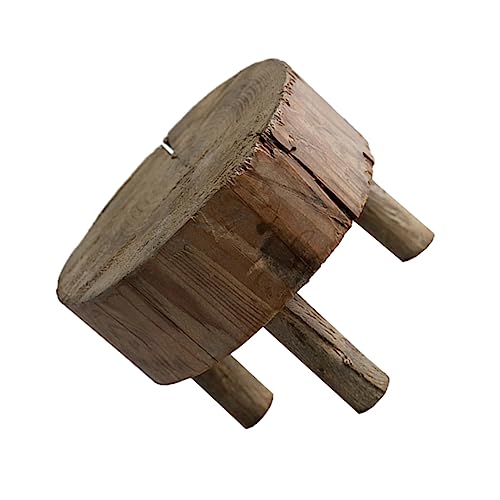 LOEFLIFA 1 Stück Miniaturhocker aus Holz Retro -Möbel Kleiner runder Hocker Mini-Hocker Verstellbarer Hocker Home Akzente stühle Ministuhl aus Holz Schemel Coffee von LOEFLIFA