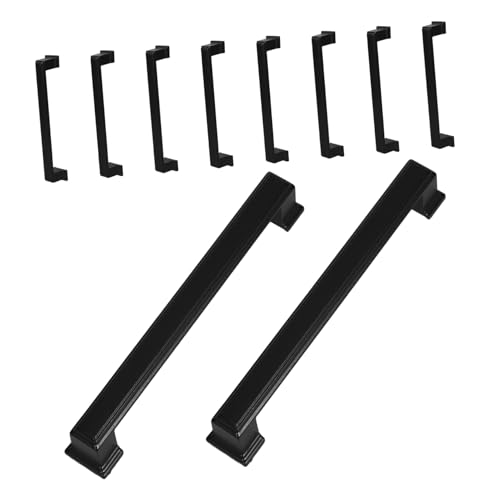 LOEFLIFA 10 Stück Teiliges Schwarze Retro Küchenschrankgriffe aus Massivem Aluminiumlegierung Vintage Möbelbeschläge für Kommoden Kleiderschränke und Küchenschränke Robust und Vielseitig von LOEFLIFA