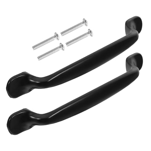 LOEFLIFA 2 Stück Schwarze Möbelgriffe aus Aluminiumlegierung Lochabstand Moderne Schrank und Küchengriffe für Kommoden Einfache Montage Vielseitig Einsetzbar von LOEFLIFA