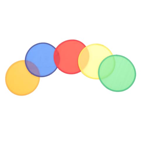 LOEFLIFA 5 Stück Faltbare Runde Handfächer Leichter Tragbarer Klappfächer in Rot Orange Gelb Grün Blau Vielseitig für Sommerparty Tanz Hochzeit Dekoration und Reise Geeignet von LOEFLIFA