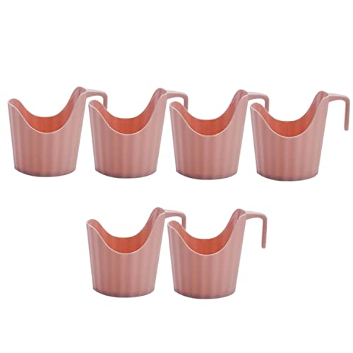 LOEFLIFA 6 Stück Multifunktionaler Becherhalter aus Kunststoff Leicht und Hitzeschutzend als Haushalts und Kaffeebecherhalter für Büro und Zuhause Praktische Aufbewahrungslösung in Rosa von LOEFLIFA
