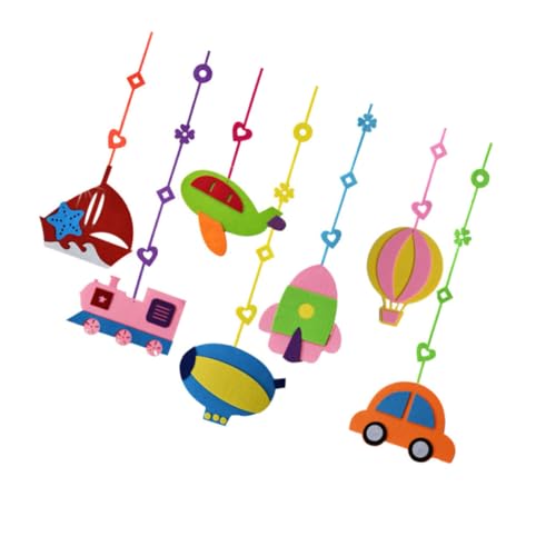 LOEFLIFA 7 Stück Teiliges Filz Hängependants Fahrzeugmotive Kindergarten Raumdeko Bunte Doppelseitige Kinderzimmer Hängedeko Langlebig und Kreativ von LOEFLIFA