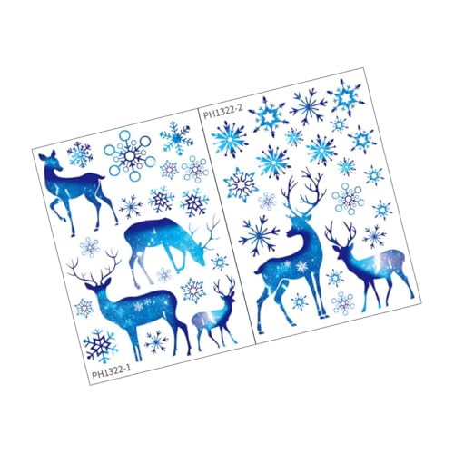 LOEFLIFA DIY Weihnachtsdekor PVC Fenstersticker mit Blauem Farbverlauf Abziehbar Künstlerisches Rentier-motiv Selbstklebend Festliche Party Wohnraumdekoration Vielseitig für Glas und Glatte LOEFLIFA DIY Weihnachtsdekor PVC Fenstersticker mit Blauem Farbverlauf Abziehbar Künstlerisches Rentier-motiv Selbstklebend Festliche Party Wohnraumdekoration Vielseitig für Glas und Glatte von LOEFLIFA