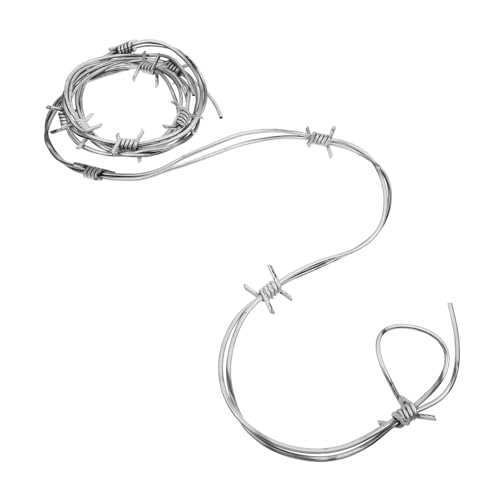 LOEFLIFA Halloween Deko Stacheldraht Silber Fake Barbed Wire Dekoratives Prop für Party und Gruselige Halloween Dekorationen für Kostüme und Haunted House Gestaltung von LOEFLIFA