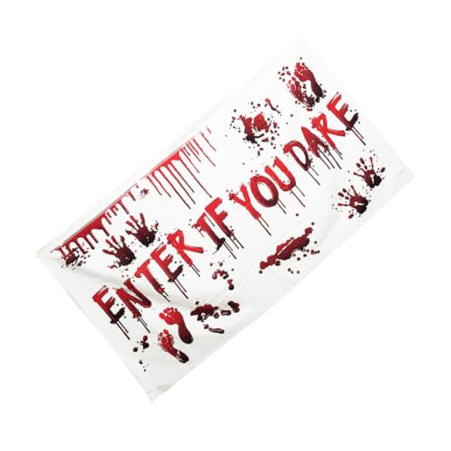 LOEFLIFA Halloween Dekobanner mit Schrift Halloween Tischdecke mit Gruseligem Muster für Zuhause Bar und Club Dekoratives Hängebanner LOEFLIFA Halloween Dekobanner mit Schrift Halloween Tischdecke mit Gruseligem Muster für Zuhause Bar und Club Dekoratives Hängebanner von LOEFLIFA