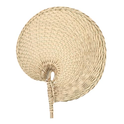 LOEFLIFA Handgefertigter Natürlicher Strohhandschleier Tragbarer Leichter PU Fächer Handgewebt aus Gras und Schilf Robust Stilvolles Chinesisches Sommeraccessoire für Unterwegs und LOEFLIFA Handgefertigter Natürlicher Strohhandschleier Tragbarer Leichter PU Fächer Handgewebt aus Gras und Schilf Robust Stilvolles Chinesisches Sommeraccessoire für Unterwegs und von LOEFLIFA