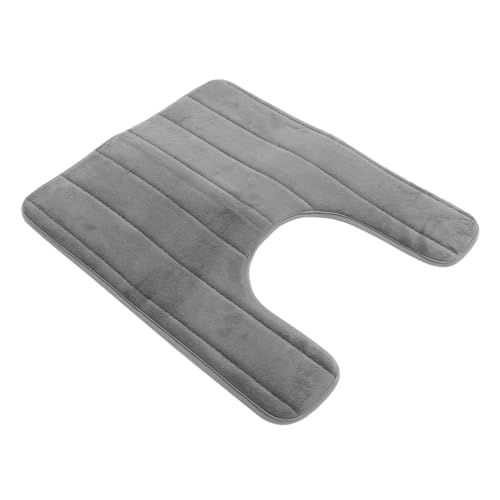 LOEFLIFA Memory Schaum U Förmige Wc Matte Rutschfestes Badteppich Antirutsch Toilettenmatte Dunkelgrau Saugfähige Badezimmer Bodenmatte mit Weicher Oberfläche Waschbar und Komfortabel von LOEFLIFA