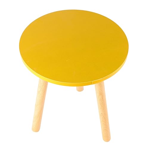 LOEFLIFA Nordic Style Teetisch Moderner Minimalistischer Wohnzimmertisch aus Holz Rund und für Wohnzimmer Schlafzimmer und Büro Gelb LOEFLIFA Nordic Style Teetisch Moderner Minimalistischer Wohnzimmertisch aus Holz Rund und für Wohnzimmer Schlafzimmer und Büro Gelb von LOEFLIFA