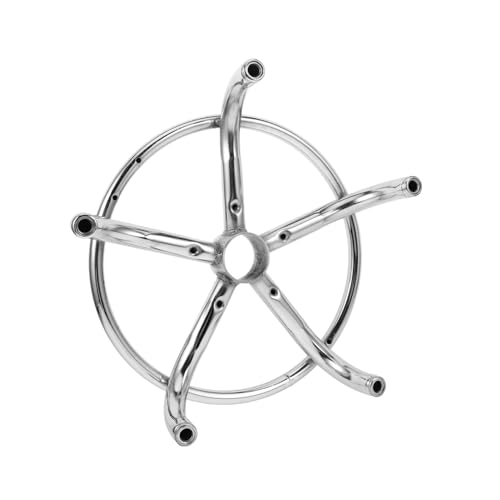 LOEFLIFA Plattenspieler Basisteile Kosmetikerin Ersatzbasis für den Salonstuhl Unterstützung Office Chair Basis mit Rädern Robustes Untergestell für Salonstühle Rostfreier Stahl Silber von LOEFLIFA