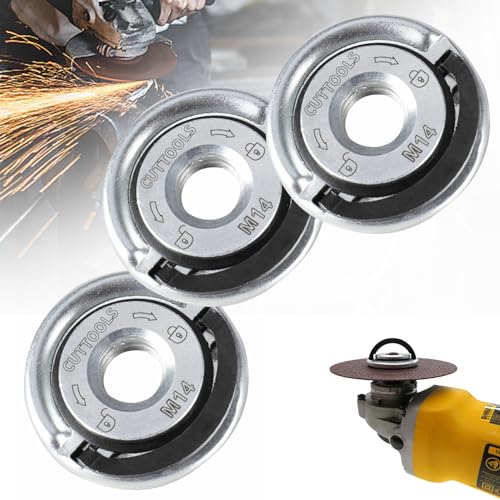 3 Stück Schnellspannmutter für Winkelschleifer M14 mit Hebel,Spannmutter für alle Winkelschleifer,Winkelschleifer Schnellspannmutter,Angle Grinder Flange Nut,Schleifscheibenwechsel ohne Werkzeug 3 Stück Schnellspannmutter für Winkelschleifer M14 mit Hebel,Spannmutter für alle Winkelschleifer,Winkelschleifer Schnellspannmutter,Angle Grinder Flange Nut,Schleifscheibenwechsel ohne Werkzeug von LOEPENLE