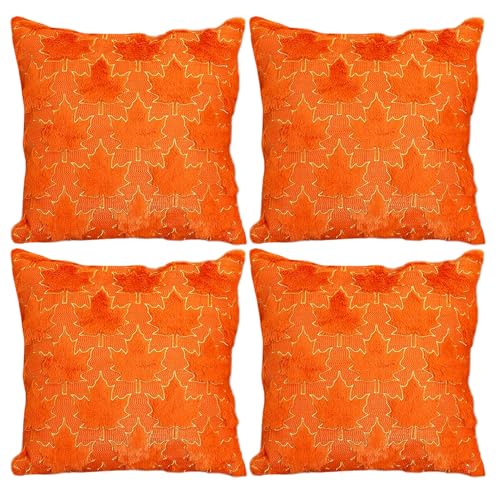 4 Stück Herbstdeko Kissenbezug,45x45cm Ahornblatt Kissenbezug Herbst Dekokissen Kissenhülle,Thanksgiving Herbst Kissenbezüge 3D Ahornblatt Kissenhülle Herbst Deko für Sofa Schlafzimmer Wohnzimmer 4 Stück Herbstdeko Kissenbezug,45x45cm Ahornblatt Kissenbezug Herbst Dekokissen Kissenhülle,Thanksgiving Herbst Kissenbezüge 3D Ahornblatt Kissenhülle Herbst Deko für Sofa Schlafzimmer Wohnzimmer von LOEPENLE