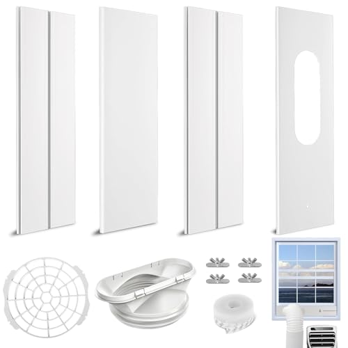 4 Stück Klimaanlage Fensterabdichtung Rolladen,Fensterabdichtung Klimaanlage,Fensterabdichtung Platte für Mobile Klimageräte,Verstellbare Fensterdichtungsplatte,Rolladen Abluftschlauch Adapter Fenster von LOEPENLE