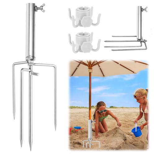 Rasendorn für Sonnenschirm,Abnehmbarer Sonnenschirm Strandmit Strand mit Strandschirm Hängehake ,Sonnenschirmhalter Strand,Erdspieß Sonnenschirm,Schirmständer Strand,Sonnenschirmständer mit Rasendorn von LOEPENLE