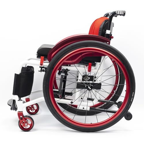 LOERSS Faltbare Sport -Rollstuhl Für Erwachsene, Leichter Reisestuhl, Robuster Aluminium -legierungsrahmen, Kompakt(40cm/15.7in,Black) von LOERSS