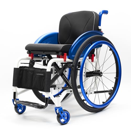 Leichtes Klappveranstalter Rollstuhl, Tragbarer Sport-rollstuhl Für Erwachsene, Aluminiumlegierungs-rollstuhl, Selbstfahrender Rollstuhl Mit Anti-tipper, All Terrain Outdoor Und Innenrollstühle(42cm/1 von LOERSS
