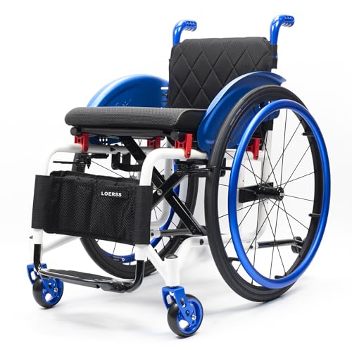 Sport-rollstuhl Für Erwachsene, Leichter Aluminium-legierungs-rollstuhl, Sportklapptransportrollstuhl, Selbstfahrbares Faltradstuhl Mit Anti-tipper, All Terrain Outdoor & Innenrollstühle(40cm/15.7in,B Sport-rollstuhl Für Erwachsene, Leichter Aluminium-legierungs-rollstuhl, Sportklapptransportrollstuhl, Selbstfahrbares Faltradstuhl Mit Anti-tipper, All Terrain Outdoor & Innenrollstühle(40cm/15.7in,B von LOERSS
