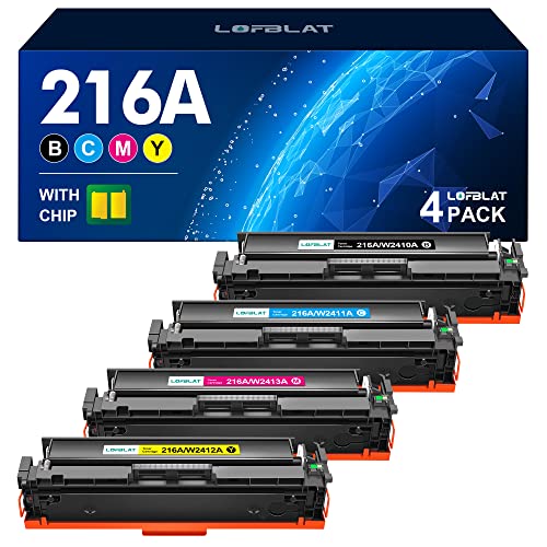 LOFBLAT 216A Toner Set, Ersatz für Toner Color Laserjet Pro MFP M183fw M182n M182 M182nw M183fdw M155 M155a Drucker, für Toner 216A W2410A W2411A W2412A W2413A (Mit Chip) von LOFBLAT