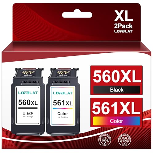 LOFBLAT 560 561 Druckerpatronen XL PG-560XL CL-561XL Multipack Ersatz für Canon Patronen 560 560 PG 560 XL schwarz und CL 561 XL für Canon Pixma TS5350 TS5351 TS5352 TS5353 TS7451 TS7450 Drucker von LOFBLAT