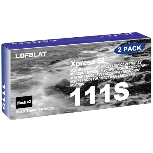 LOFBLAT MLT-D111S MLT D111S Toner Kompatibel für Samsung MLT-D111S MLT-D111L D111S D111L für Samsung Xpress M2070 M2070W M2070FW M2026W M2026 M2020 M2022W M2022 M2020W M2070F (Schwarz, 2er-Pack) von LOFBLAT