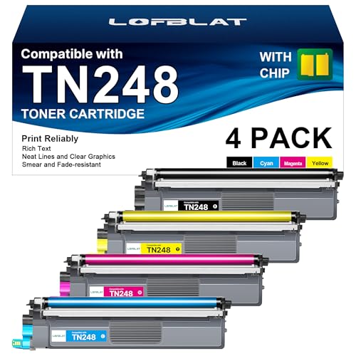LOFBLAT TN248 TN-248CMYK TN-248VAL TN248XL Ersatz für Brother TN-248Toner für Brother MFC-L3760CDW Toner DCP-L3560CDW DCP-L3520CDW DCP-L3520CDWE MFC-L8390CDW MFC-L3740CDWE MFC-L3740CDW (4er-Pack) von LOFBLAT