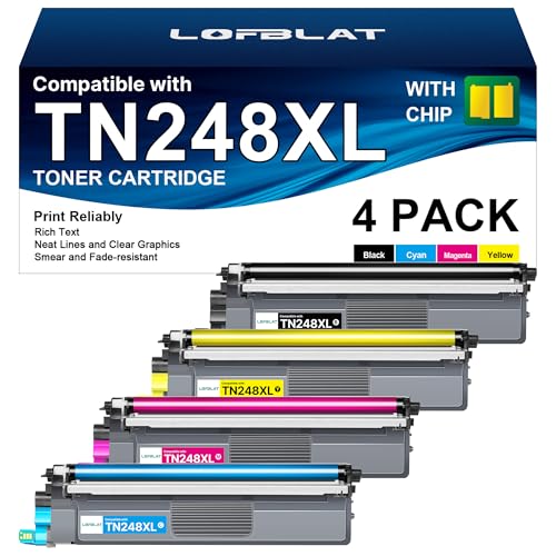 LOFBLAT TN248XL TN248 TN248XLCMYK TN-248VAL Kompatibel für Brother TN248 TN248XL für Brother MFC-L3760CDW Toner MFC-L3740CDW MFC-L3740CDWE DCP-L3560CDW DCP-L3520CDW DCP-L3555CDW (4 Pack) von LOFBLAT