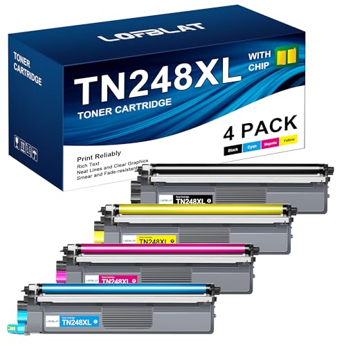 LOFBLAT TN248XL TN248XLCMYK Kompatibel für Brother TN248 TN248XL Toner für Brother MFC-L3760CDW Toner MFC-L3740CDW MFC-L3740CDWE DCP-L3520CDW DCP-L3560CDW (4 Pack) von LOFBLAT