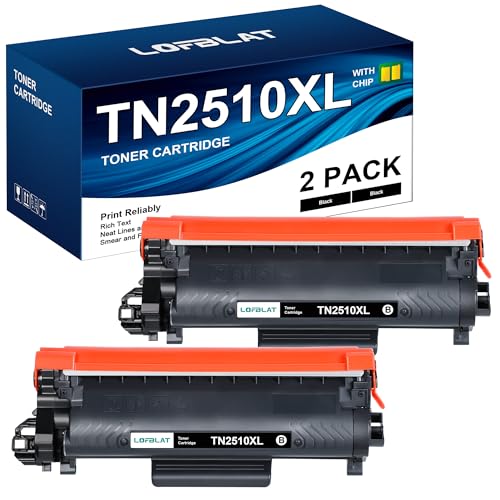 LOFBLAT TN2510 TN2510XL Ersatz für Brother TN2510 TN2510XL Toner für Brother HL-L2400DWE HL-L2400DW DCP-L2620DW DCP-L2627DW MFC-L2800DW MFC-L2827DW MFC-L2835DW Toner Mit Chip (2er-Pack Schwarz) von LOFBLAT