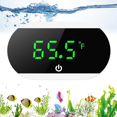 LOFICOPER Aquariumthermometer, Digital Marine Thermometer mit Hochpräzisions, ℃/℉, LED-Touch Display, LED Kabelloses Wasser Thermometer für Süßwasser Meerwasser Marine von LOFICOPER