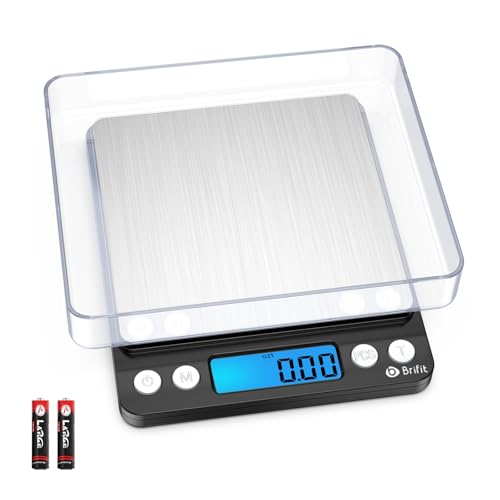 LOFICOPER Digitale Feinwaage, 500g/0,01g Digitale Küchenwaage mit 6 Einheiten, LCD Bildschirm, PCS-Funktion, Professionelle Electronische Waage für Kaffee, Schmuck - Schwarz von LOFICOPER