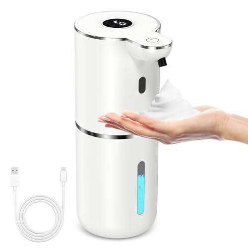 LOFICOPER Seifenspender Automatisch, 380ml Elektrischer Soap Dispenser mit Sensor Infrarot, 3 Einstellbare Stufen, USB Wiederaufladbar,IPX5 Wasserdicht, für Bad, Küche, Toilette von LOFICOPER
