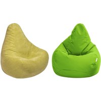 Gaming-Sitzsack fürs Wohnzimmer, Zwei Sitzsäcke mit hoher Rückenlehne für Erwachsene, Liegender Sitzsack mit Füllung aus Polystyrolperlen - Limette Gaming-Sitzsack fürs Wohnzimmer, Zwei Sitzsäcke mit hoher Rückenlehne für Erwachsene, Liegender Sitzsack mit Füllung aus Polystyrolperlen - Limette von LOFT 25