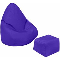 Kinder Sitzsack mit Pouf für Gaming, Sitzsack Stuhl für Wohnzimmer, wasserfest Outdoor Kind Sitzsack und Pouf für Spielzimmer - Lila (Sitzsack mit von LOFT 25