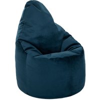 Loft 25 Sitzsack für Wohnzimmer, weicher Samt Sitzsack und Pouf für drinnen, Sitzsack Pouf für Erwachsene - Pazifik (Sitzsack) von LOFT 25