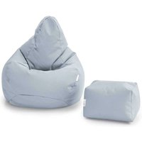 Loft 25 - Gaming-Sitzsack und Fußhocker für das Wohnzimmer, wasserabweisender Sitzsack mit hoher Rückenlehne für drinnen und draußen mit Fußstütze von LOFT 25