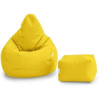 Loft 25 - Gaming-Sitzsack und Fußhocker für das Wohnzimmer, wasserabweisender Sitzsack mit hoher Rückenlehne für drinnen und draußen mit Fußstütze von LOFT 25